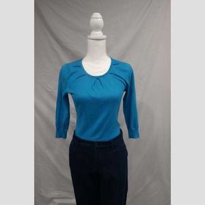 NY&Co XS Royal Blue Knit Sweater 3/4 Sleeve. Fitted.